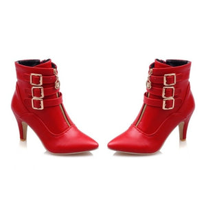 Boots - Pointed toe high heels short boot