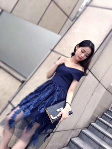 Young Women Lace Bandage Patchwork Stretch Elegant Dress