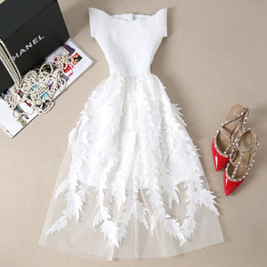 Young Women Lace Bandage Patchwork Stretch Elegant Dress