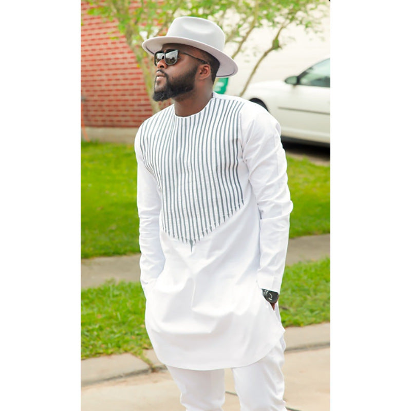 African Men  Long Sleeves Round Neck Fashion Dashiki