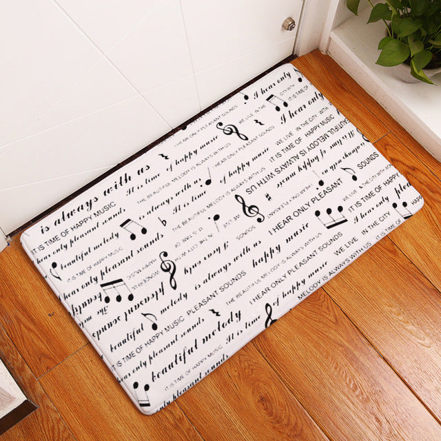 Piano Mat Music Notes Pattern