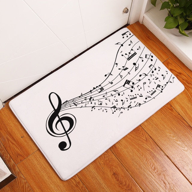 Piano Mat Music Notes Pattern