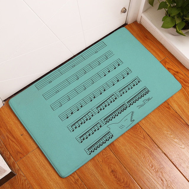 Piano Mat Music Notes Pattern