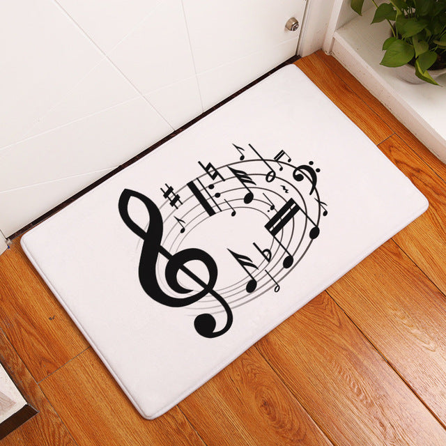 Piano Mat Music Notes Pattern