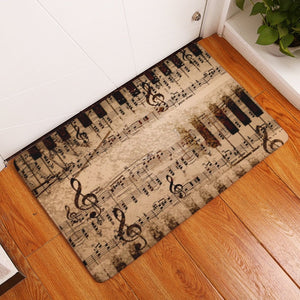 Piano Mat Music Notes Pattern