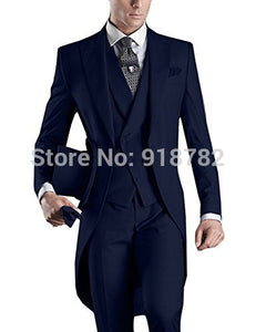 Wedding Suit - Italian Men Tailcoat Gray Black White Wedding Suits