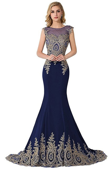 Lace Mermaid Long  Prom Dresses