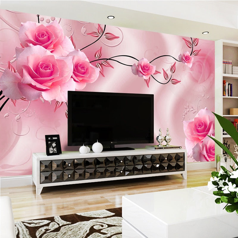 Wallpaper -Size 3D Silk Cloth Flowers