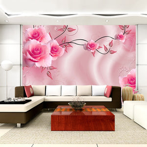 Wallpaper -Size 3D Silk Cloth Flowers