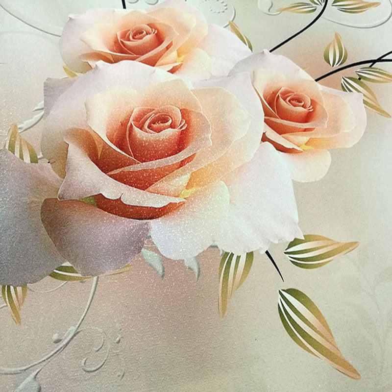 Wallpaper -Size 3D Silk Cloth Flowers