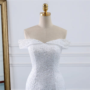 Fansmile Beading Vintage Lace Gowns