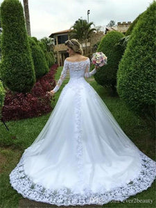 Vintage Lace Appliques Ball Gown Wedding Dresses