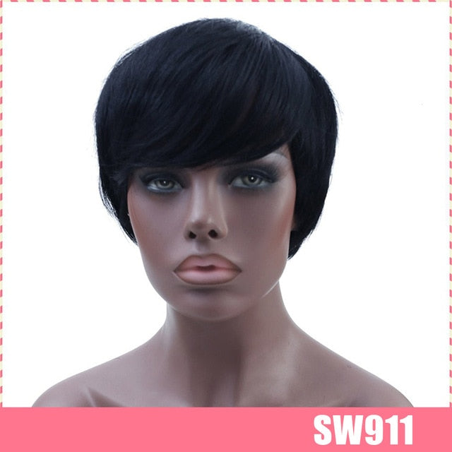 Wig - Short Straight Hair Black Wig