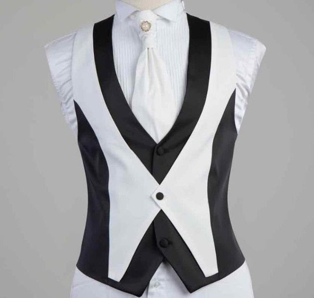 Suit - White Black Fashion Design Custom Made Tuxedo