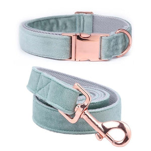 Dog Collar - Unique Style Paws Designer Blue Velvet Collar