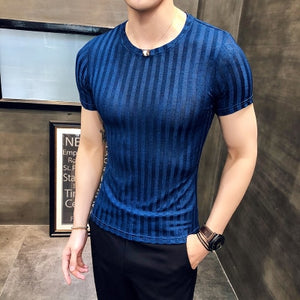 Slim trend round neck half-sleeved T-shirt