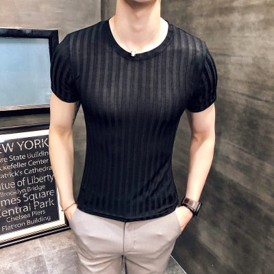 Slim trend round neck half-sleeved T-shirt