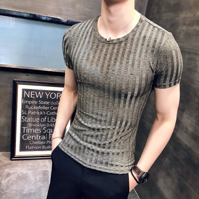 Slim trend round neck half-sleeved T-shirt