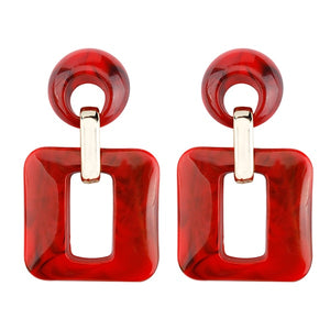 Earrings - New Square Acrylic Drop Earrings For Ladies