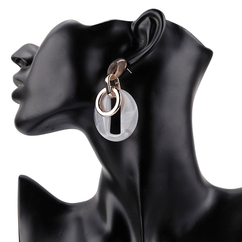 Earrings - New Square Acrylic Drop Earrings For Ladies