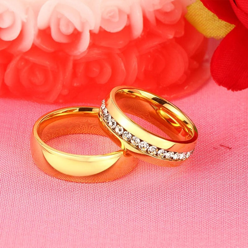 Ring - Personalized Gold-Color Wedding Bands