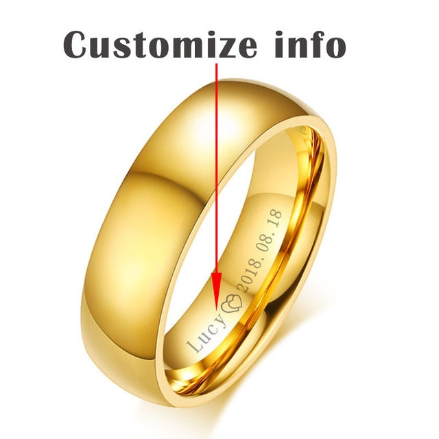 Ring - Personalized Gold-Color Wedding Bands