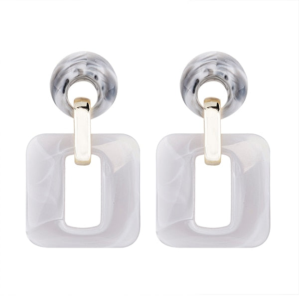 Earrings - New Square Acrylic Drop Earrings For Ladies