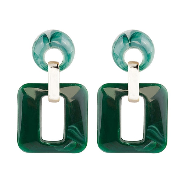 Earrings - New Square Acrylic Drop Earrings For Ladies