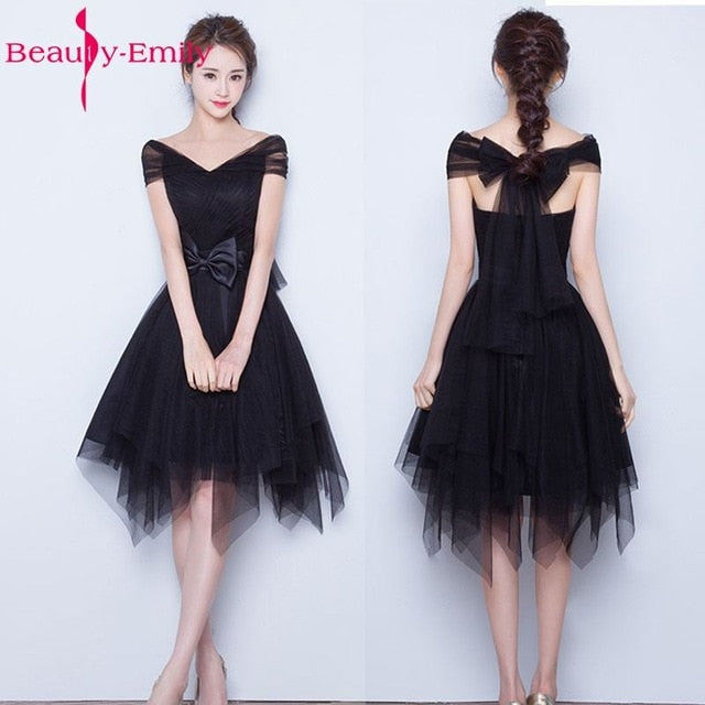 Beauty Short Knee Length Tulle Evening Party Prom Dresses