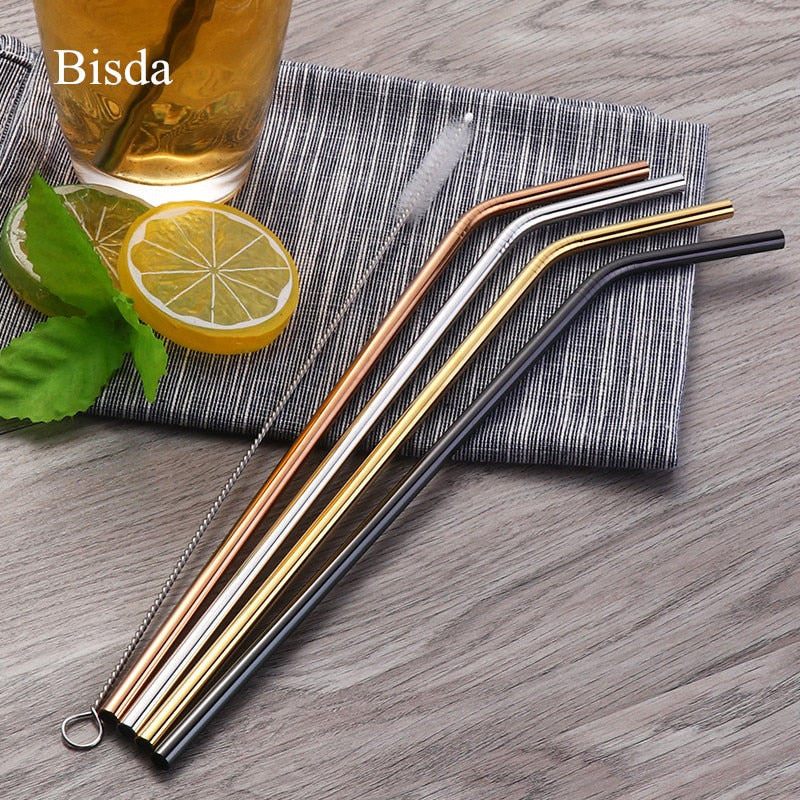 Straws - 4PCS Metal Drinking Straws