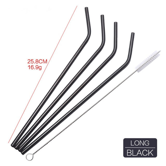 Straws - 4PCS Metal Drinking Straws