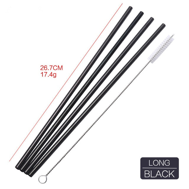 Straws - 4PCS Metal Drinking Straws