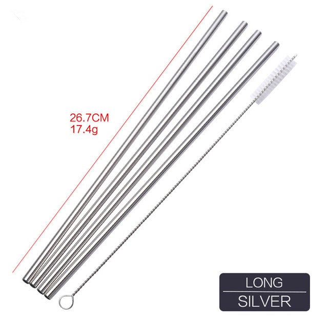 Straws - 4PCS Metal Drinking Straws