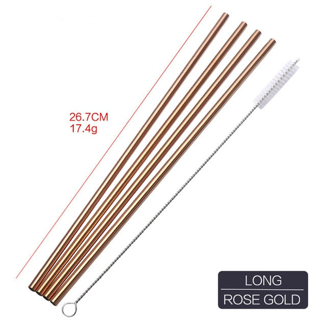 Straws - 4PCS Metal Drinking Straws