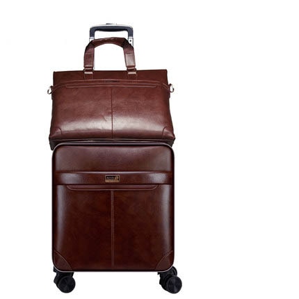 Luggage - Retro PU Leather 16/20/24 inch Rolling Luggage Sets