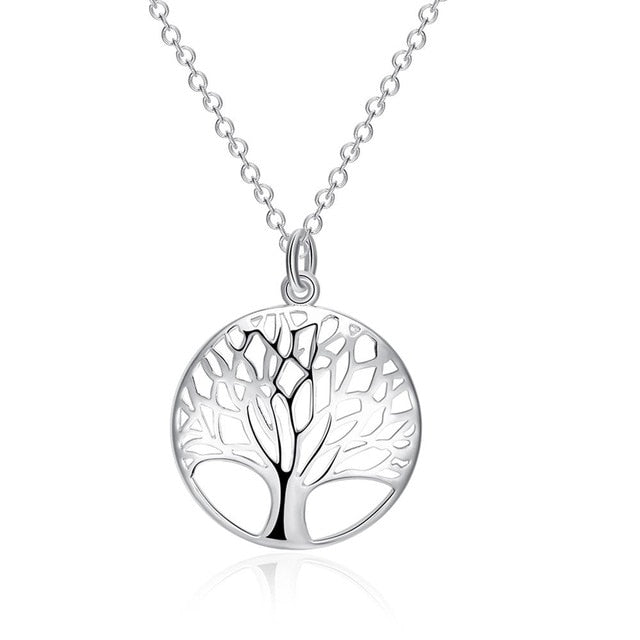 Necklace - Silver Color Jewelry Elegant Charms