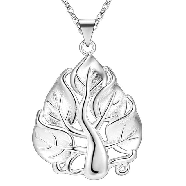 Necklace - Silver Color Jewelry Elegant Charms