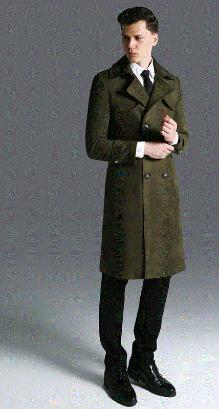 Fall/Winter Long Suede Trench for a Man